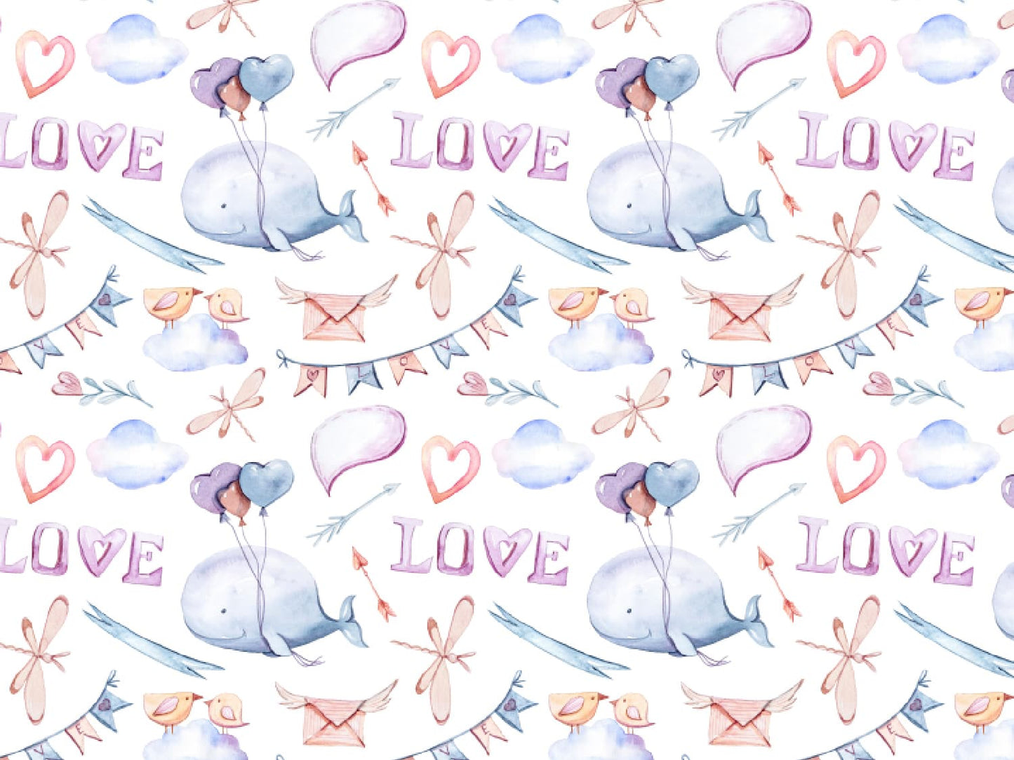 stoff-jersey-baumwolle-baumwolljersey-watercolor-aquarell-fruehling-sommer-maritim-nautical-marine-kleiner-matrose-wal-herz-libelle-vogel-love-weolken