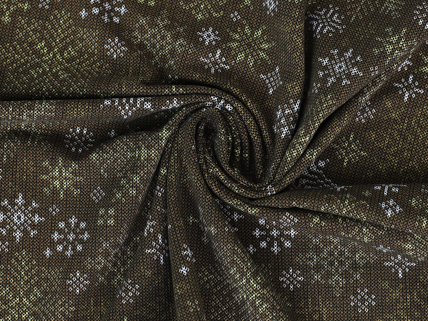 stoff-jersey-baumwolle-baumwolljersey-weihnachten-strickmuster-optik-schneeflocken-braun