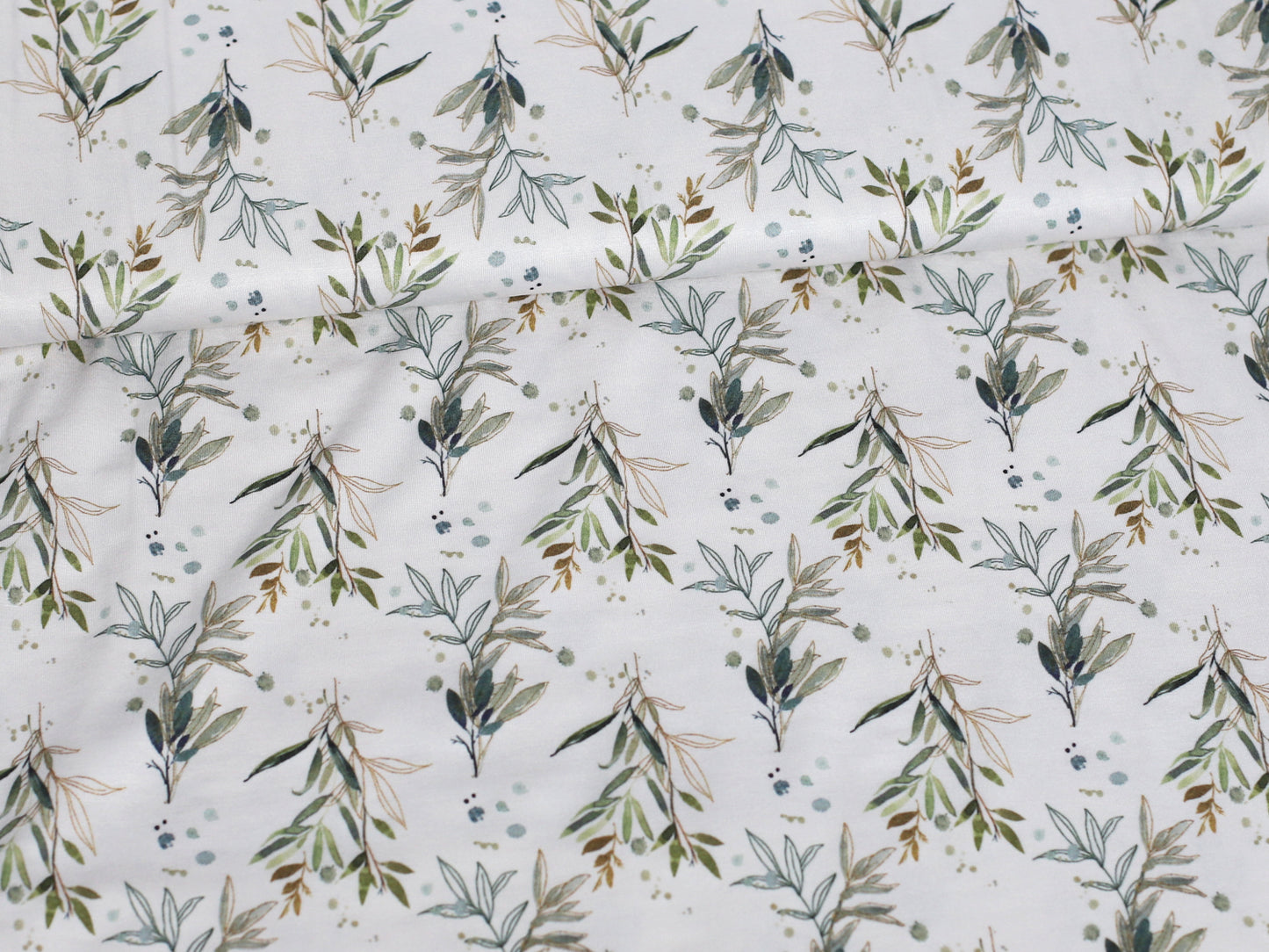 Modal jersey fabric - leaves & splashes