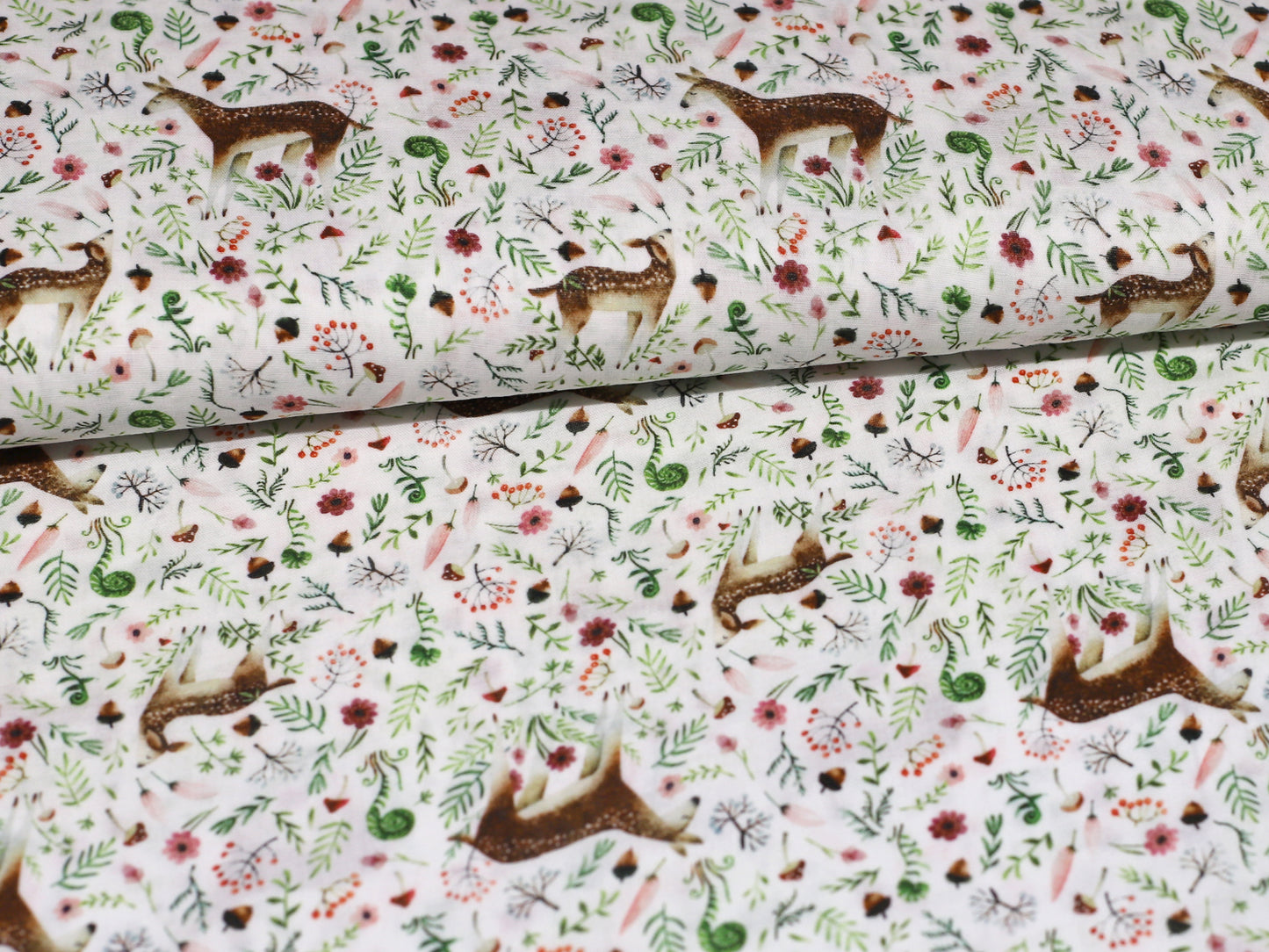 Musselin Stoff - Okapi & Blümchen