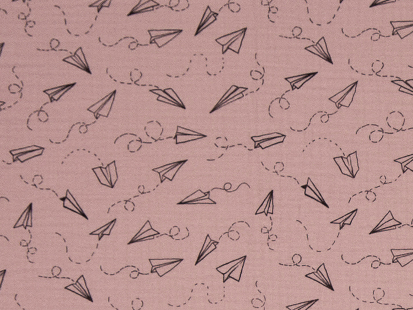 Musselin Stoff - Papierflieger - altrosa, hell