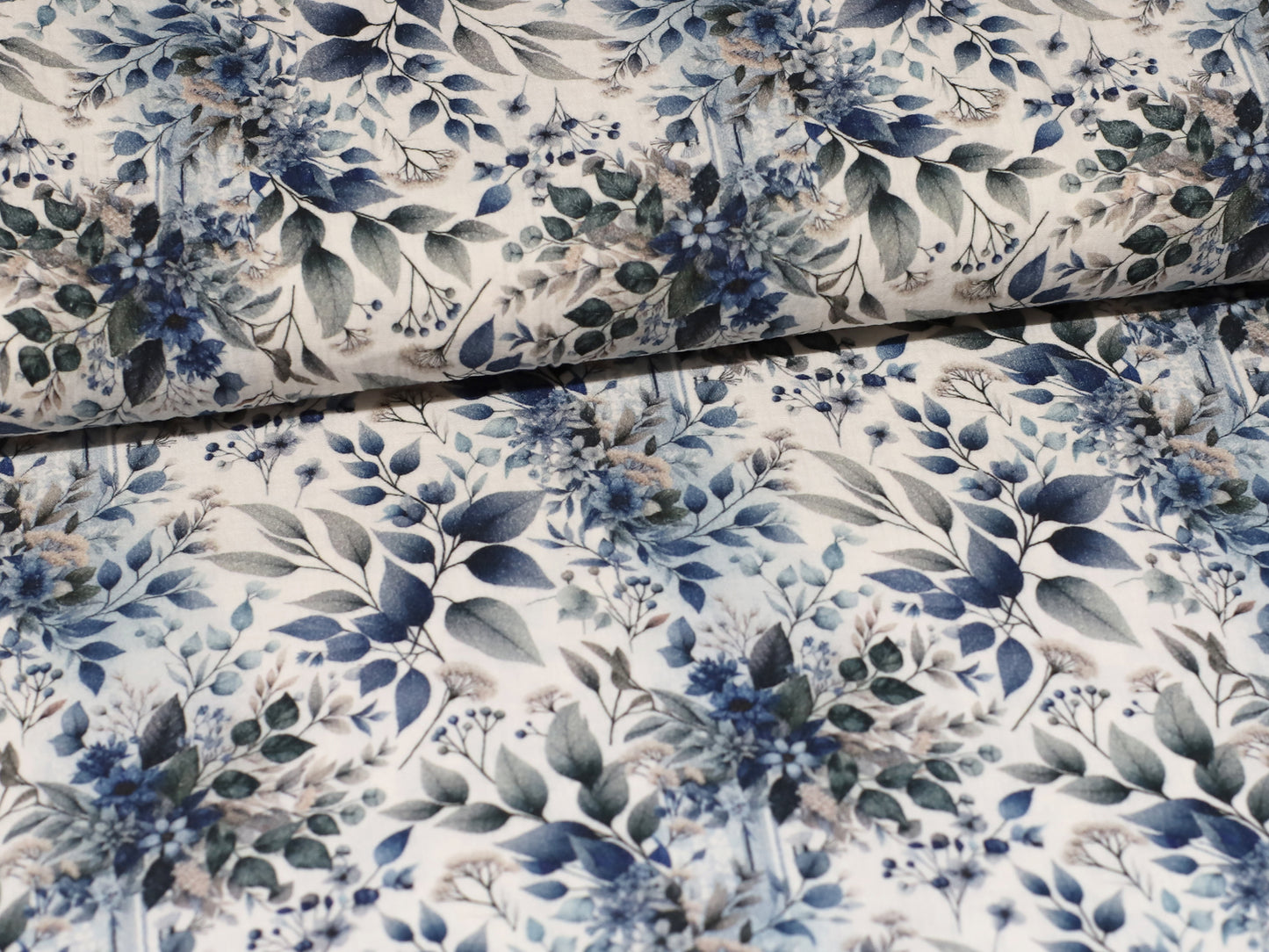 Double Gauze - Blumen & Blätter