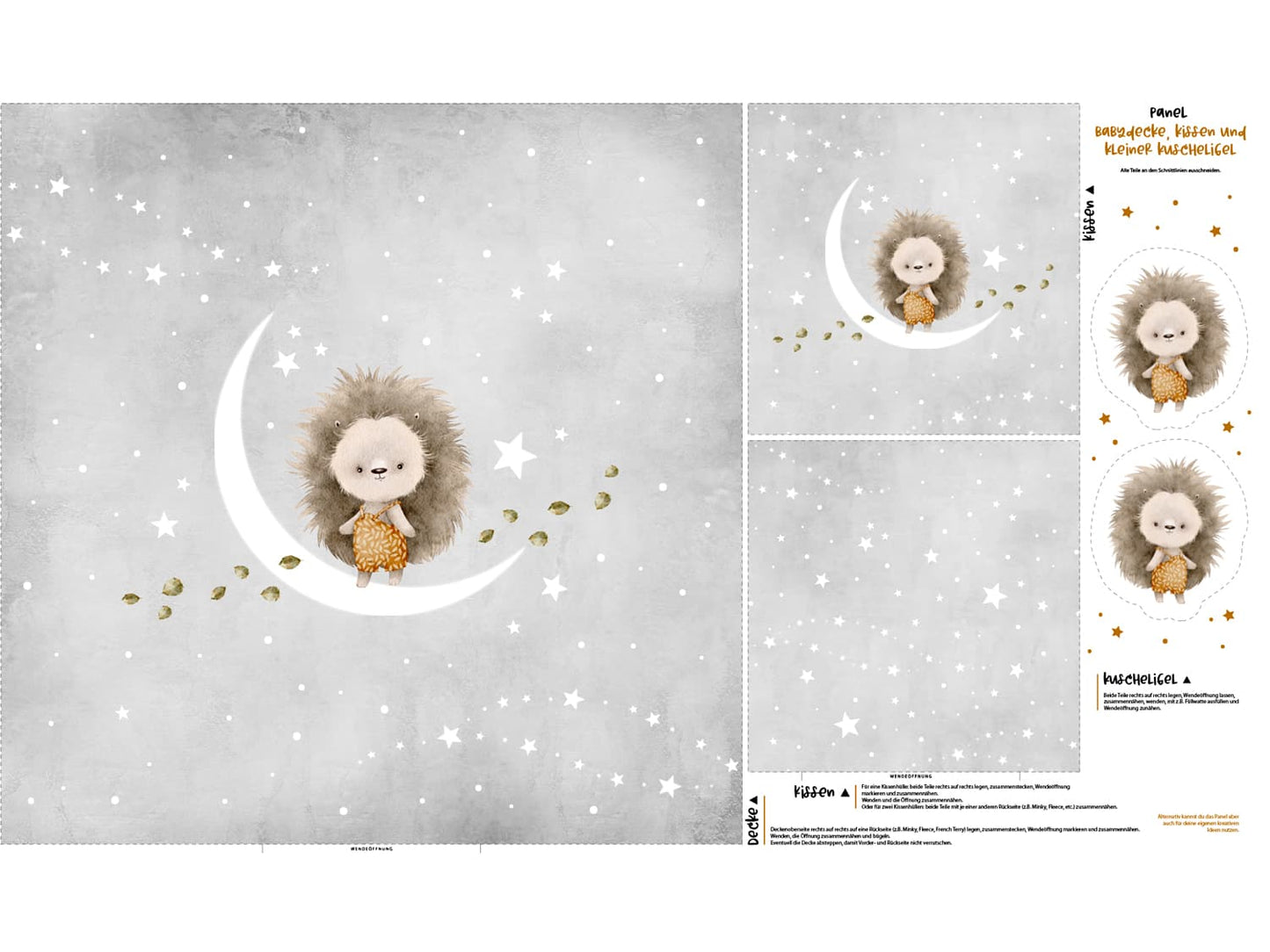 stoff-panel-french-terry-sommersweat-sweat-unangeraut-decke-kissen-diy-igel-auf-mond