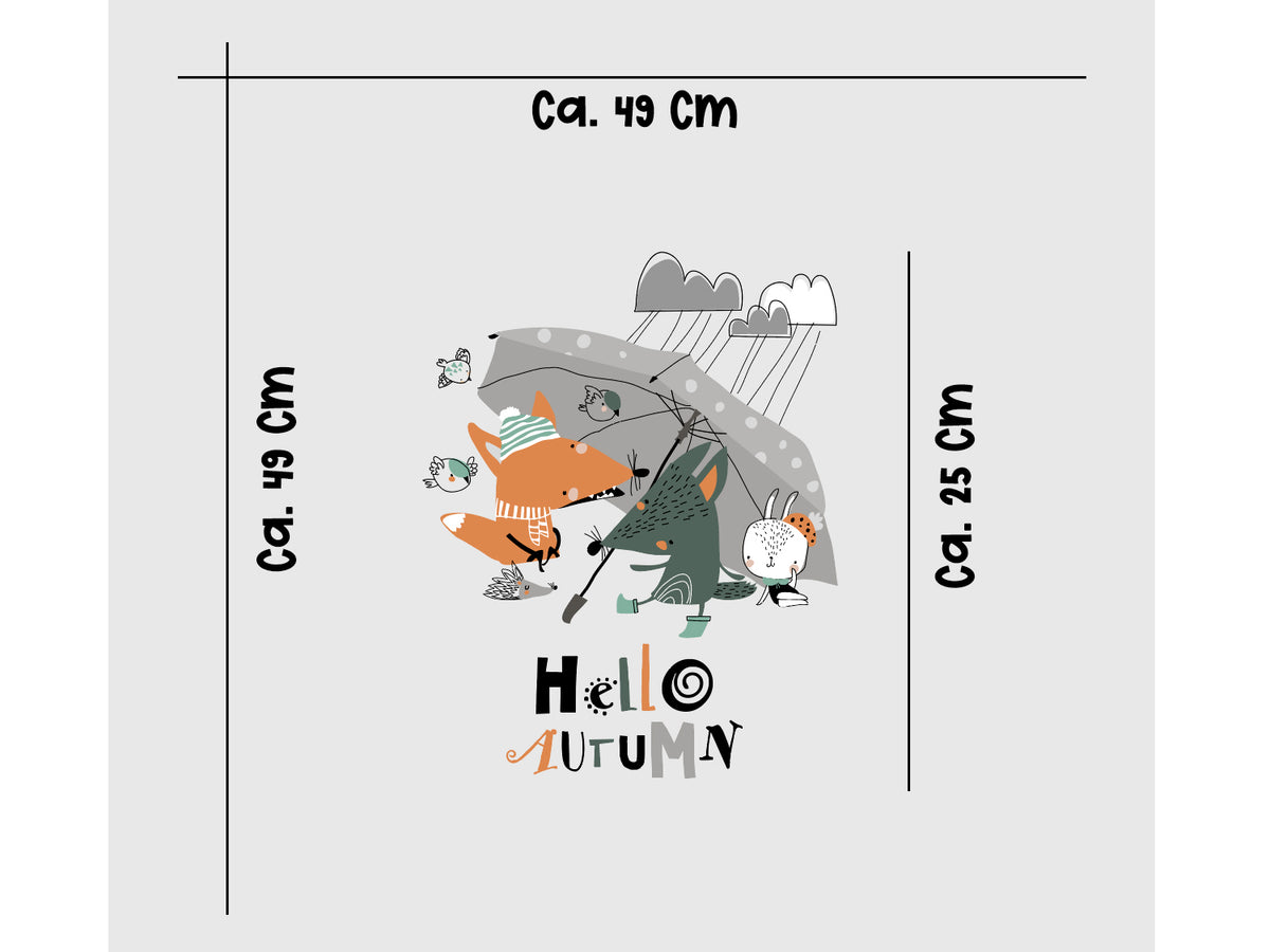 Jersey Stoff PANEL - Hello Autumn - Fuchs