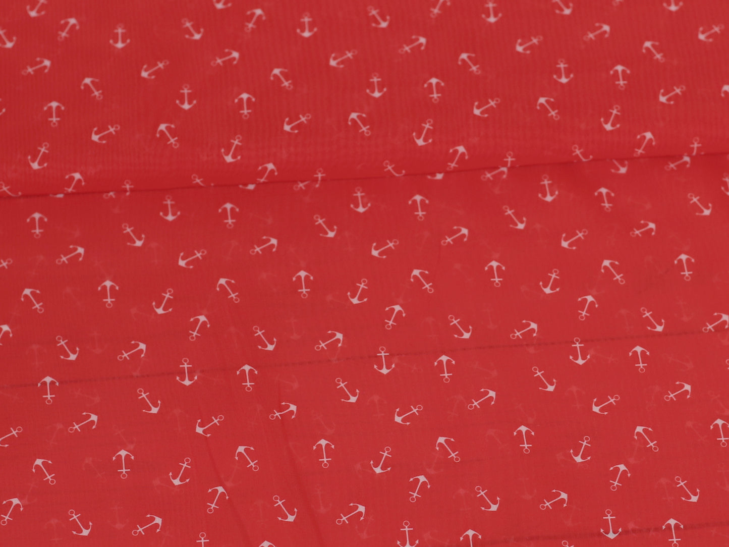 Bekleidungsstoff - Polyester - Anker, rot
