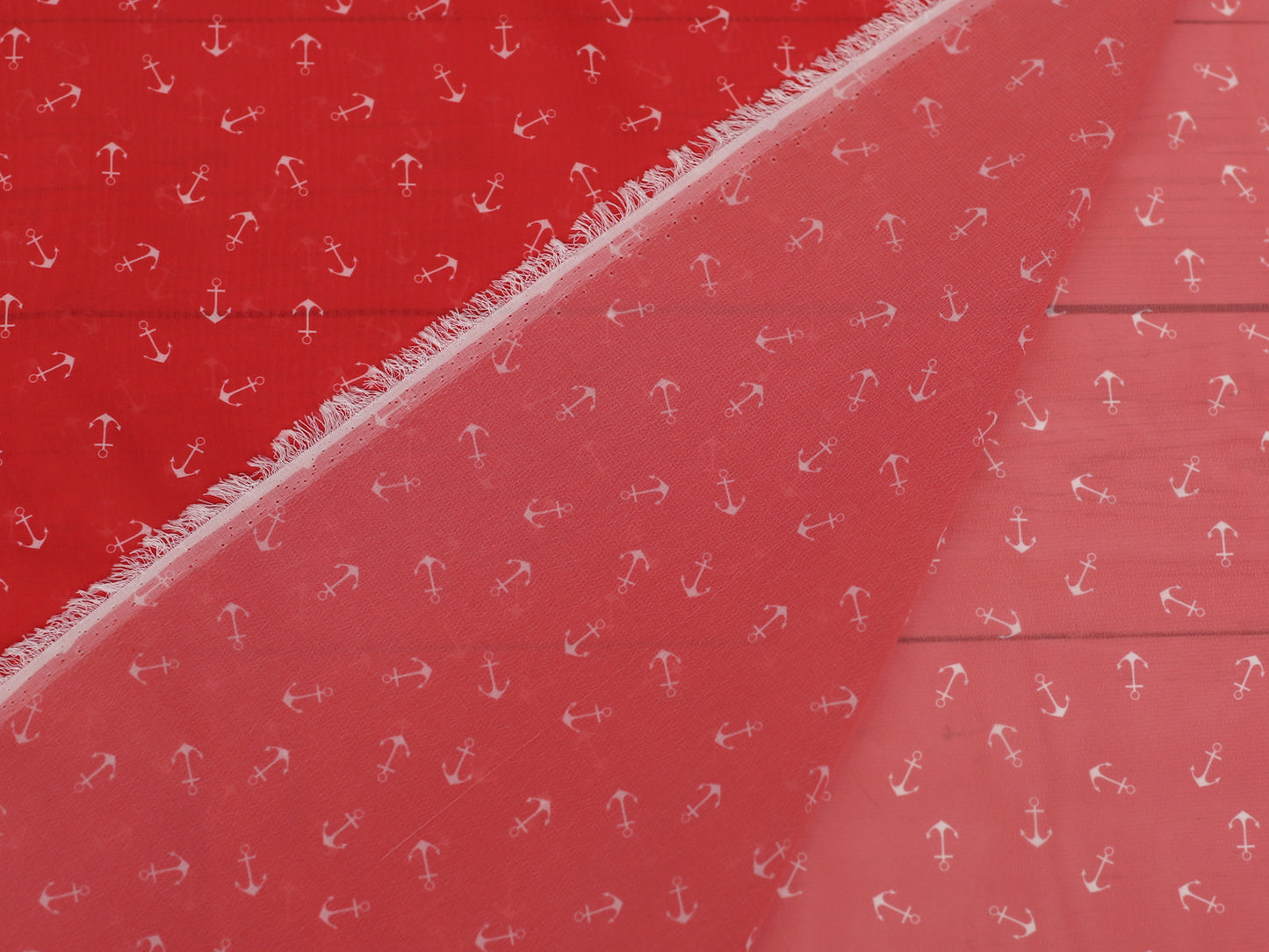 Bekleidungsstoff - Polyester - Anker, rot