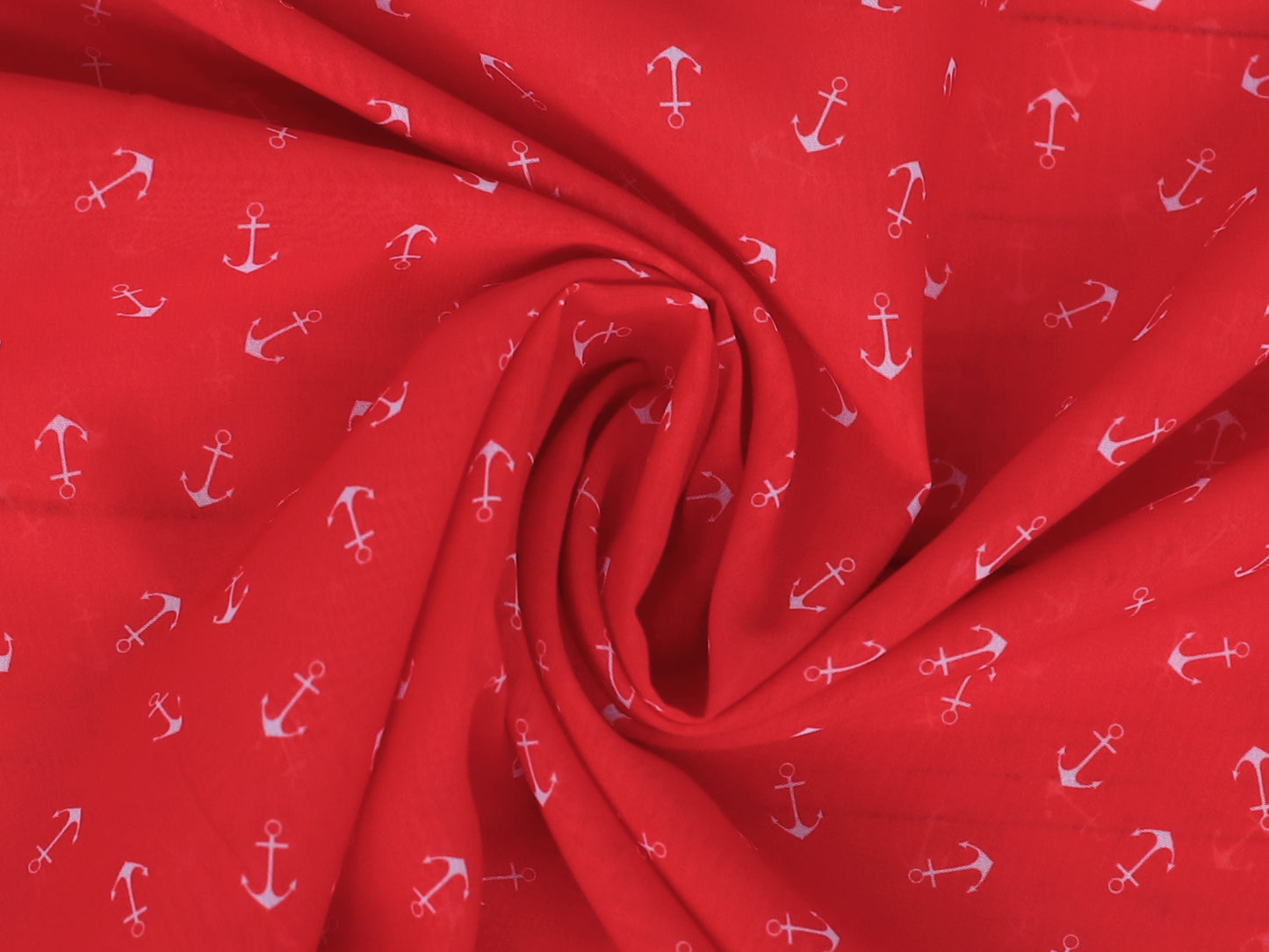 Bekleidungsstoff - Polyester - Anker, rot
