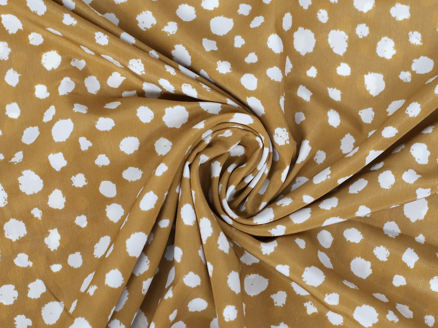 Bekleidungsstoff - Polyester - Tupfen - senf, blass