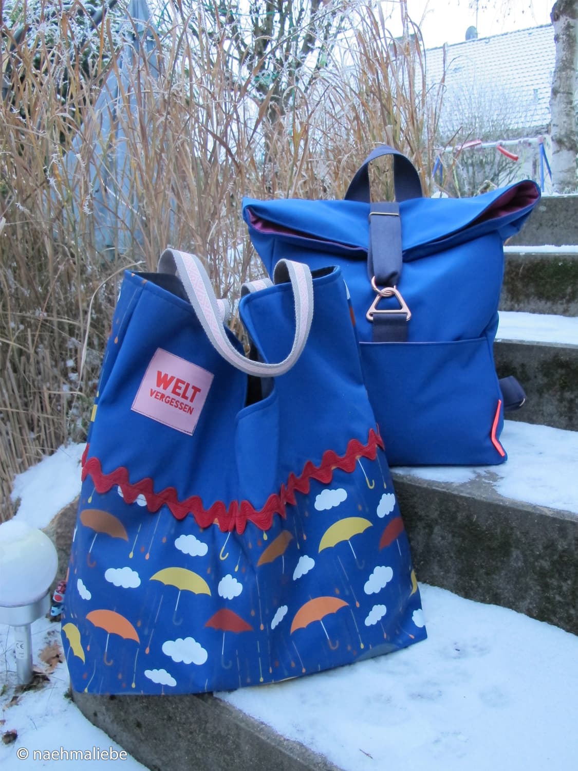 stoff-softshell-swafing-fiete-herbst-winter-regenschirm-regentropfen-regen-royalblau-naehbeispiel