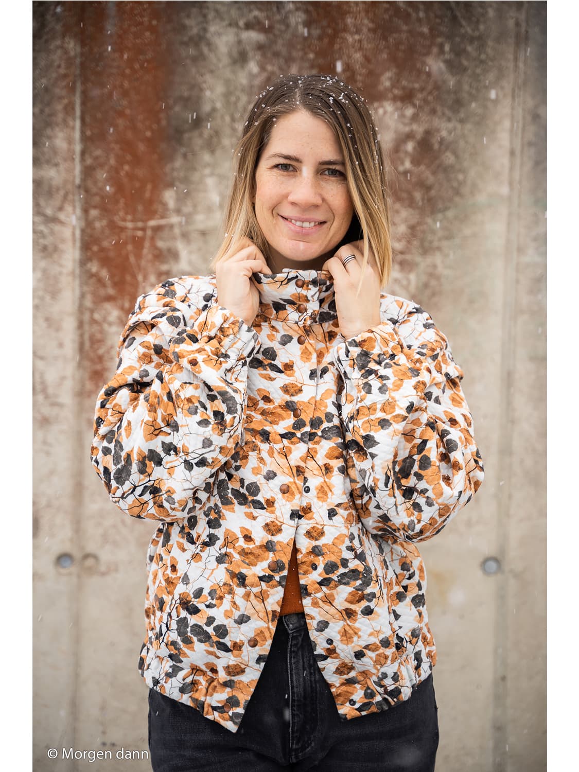 stoff-stepper-steppstoff-raute-blaetter-herbst-winter-swafing-ocker-naehbeispiel