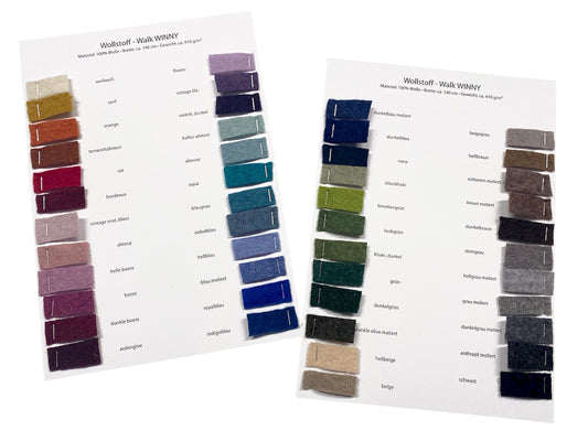 FARBKARTE für Wollstoff - Walk WINNY