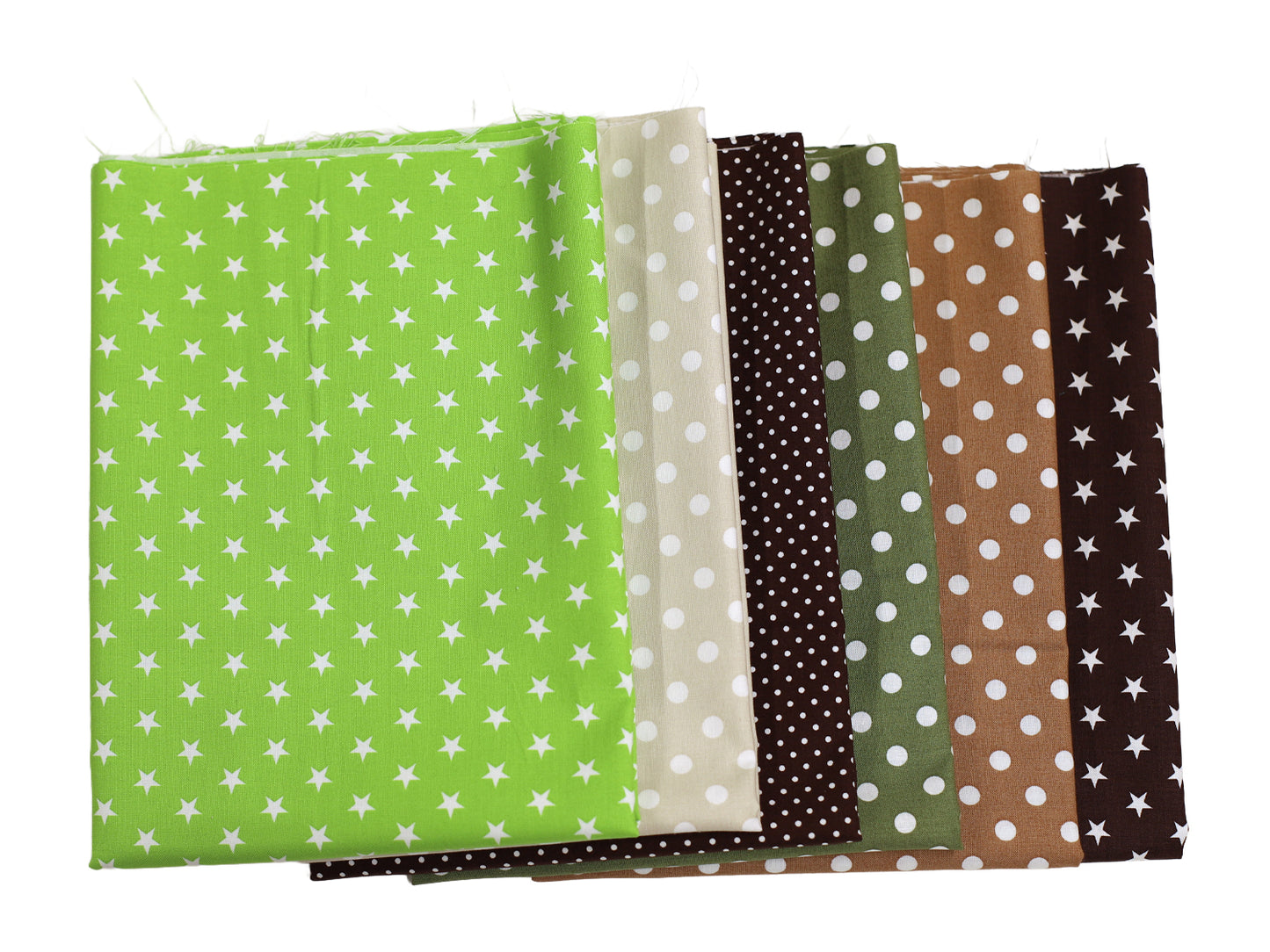 Stoffpaket - Baumwollstoffe 3m - Waldspaziergang mit verschiedenen Farben und Mustern, ideal für kreative Projekte.