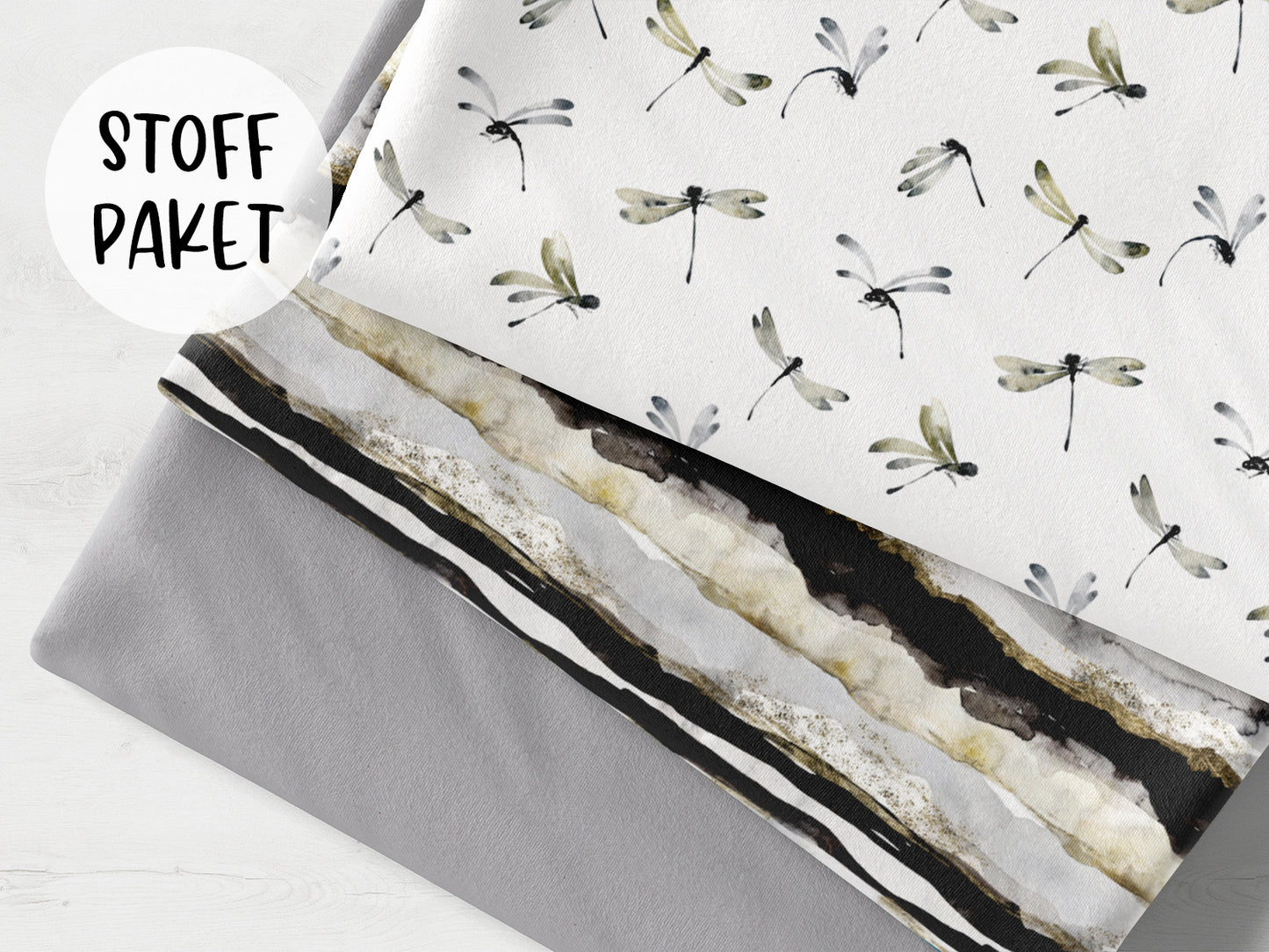 fabric package - rabbit & flowers - light yellow