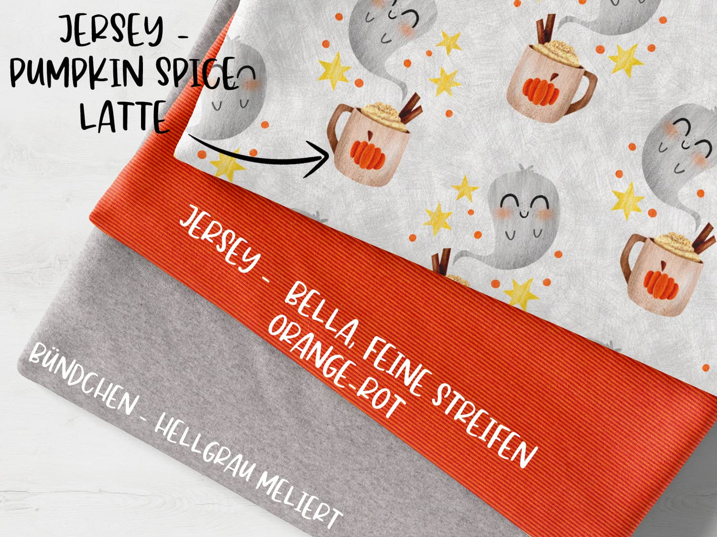 stoffpaket-stoff-jersey-baumwolle-baumwolljersey-kathi-kunterbunt-halloween-herbst-geist-gespenst-kuerbis-stern-punkte-pumpkin-spiced-latte-grau-scribble