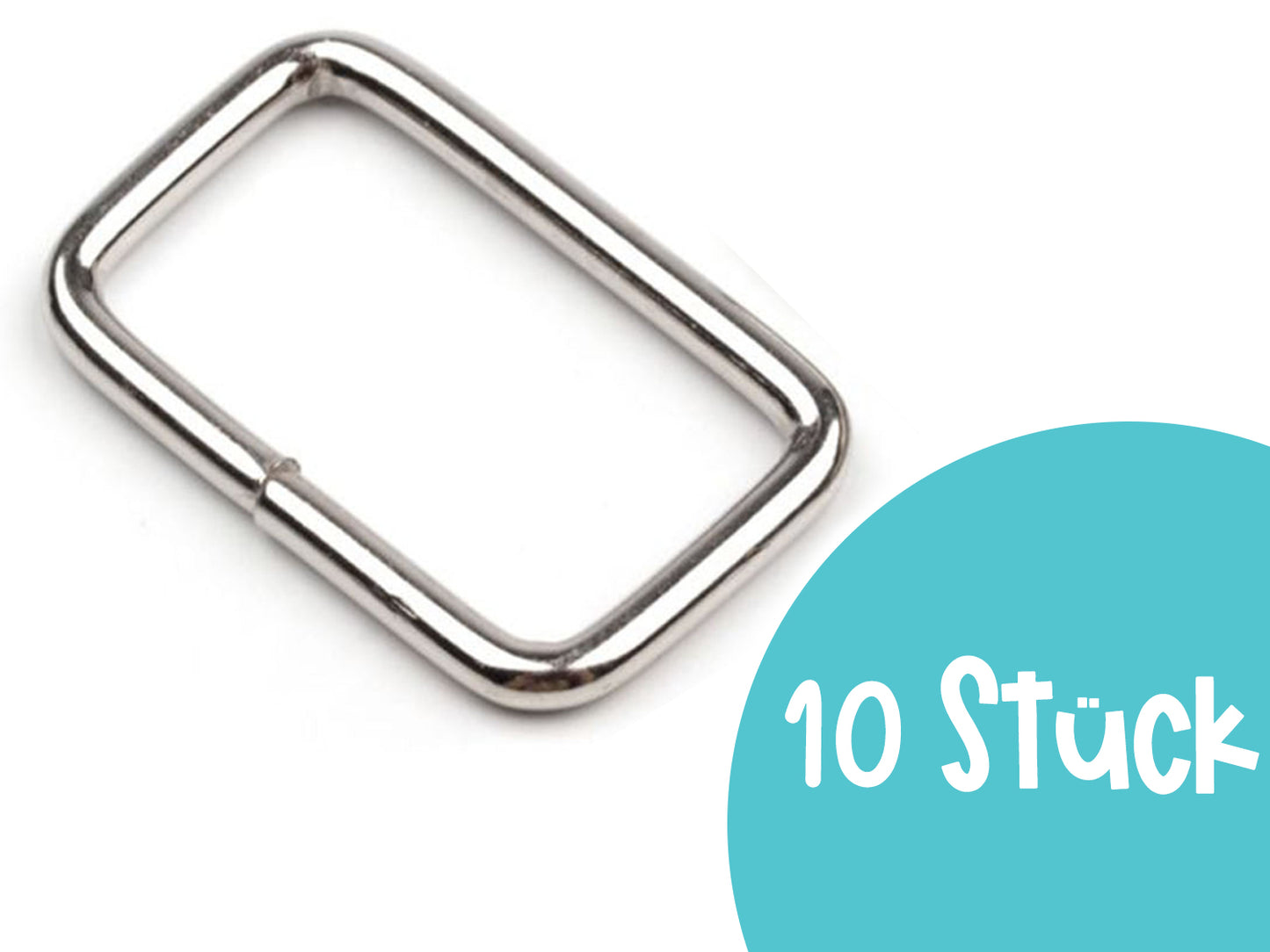 10 pieces - square ring 32 mm - silver