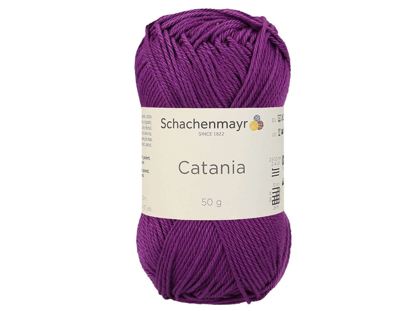 Schachenmayr Catania Baumwollgarn in der Farbe 282 phlox, 50g, ideal für Häkel- und Strickprojekte.