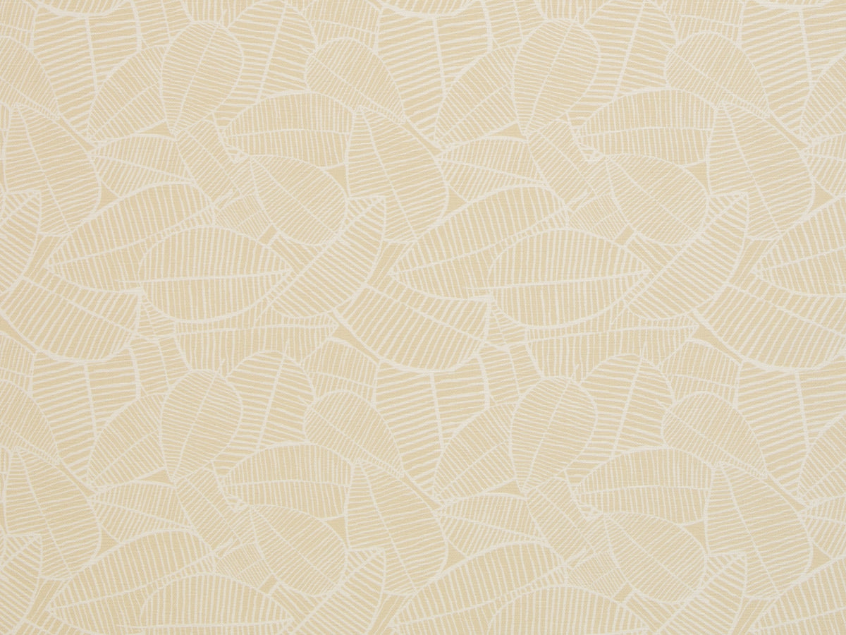 Canvas Stoff - Blätter hellbeige