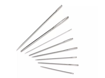 Prym needle case set featuring various sewing and embroidery needles in different sizes.