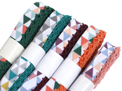 3m Schrägband mit Häkelborte - Dreiecke - aprikose