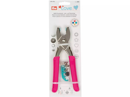 Prym VARIO Druckknopf und Ösenzange pink, vielseitiges Multitool für Druckknöpfe, Ösen, und Nieten.