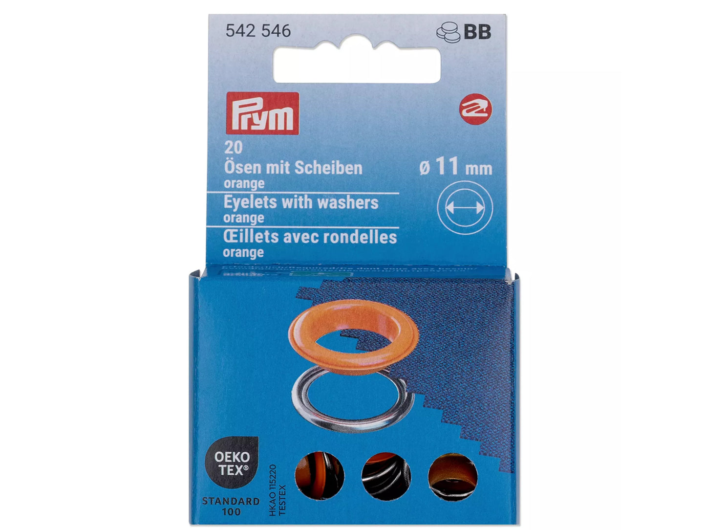 Prym - 20 eyelets with discs Ø 11 mm - orange