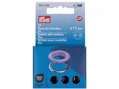 Prym - 20 Ösen mit Scheiben Ø 11 mm - lila