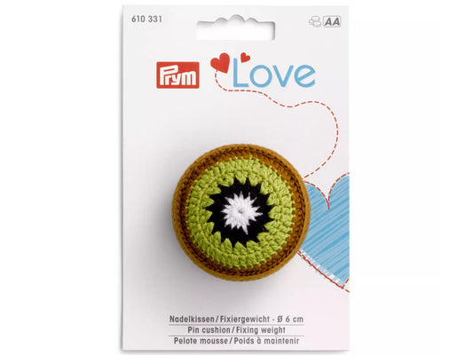 Prym Love Nadelkissen Fixiergewicht Kiwi - Nadelkissen und Fixiergewicht in Einem für Stoffprojekte