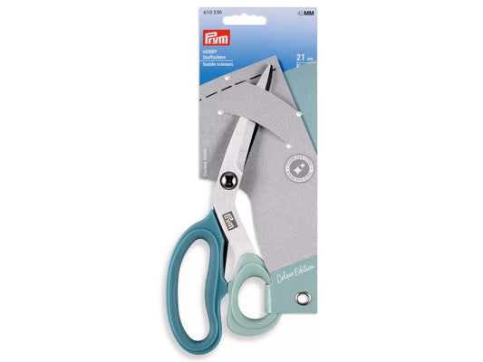 Prym Stoffschere 21 cm salbei mit scharfen Edelstahlklingen und praktischem Griff für Näharbeiten.