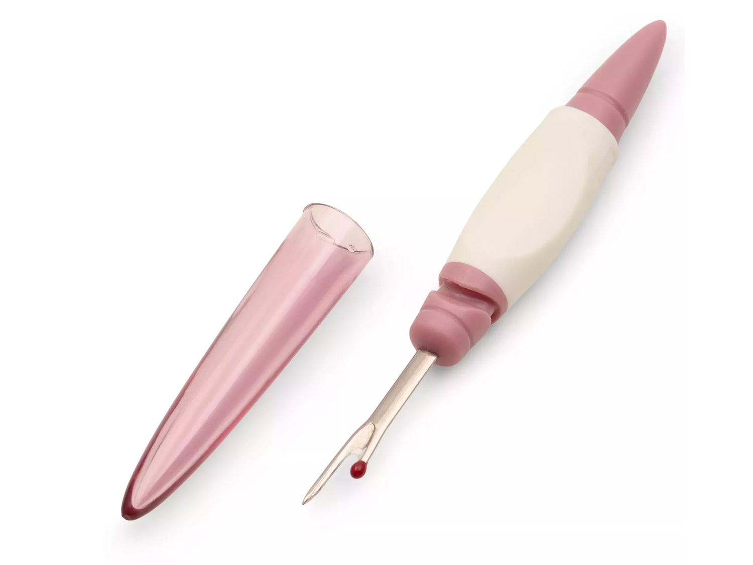 ergonomic seam ripper Prym with protective cap, designed for comfortable and precise seam ripping.