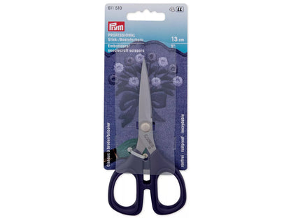 Prym stick and craft scissors 13cm in packaging, ideal for embroidery and various materials cutting.