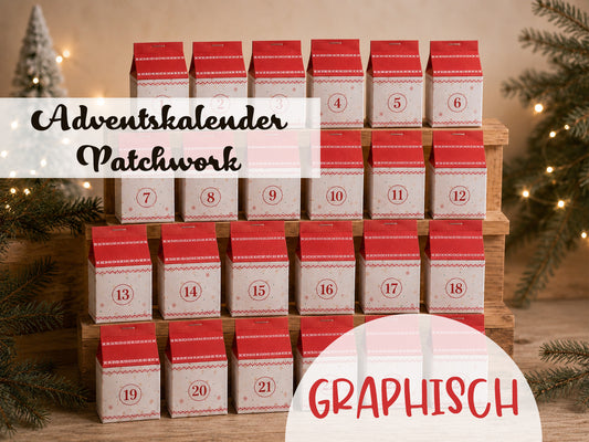 VORBESTELLUNG Adventskalender 2026 - Patchwork Baumwolle - GRAPHISCH