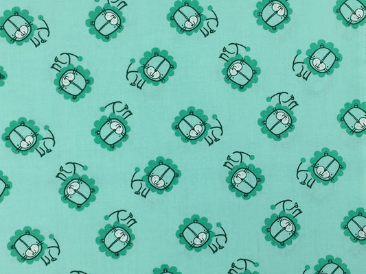 Baumwolle-Stoff-Jungly-Lion-Aqua