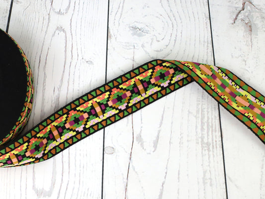 Jaquard-Taschengurtband-50mm-Aztekenmuster-bunt