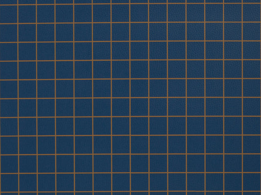 Kunstleder Stoff - Cherry Picking HAPPY Collection - Karo marine