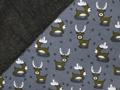 Alpine fleece - deer - mottled blue