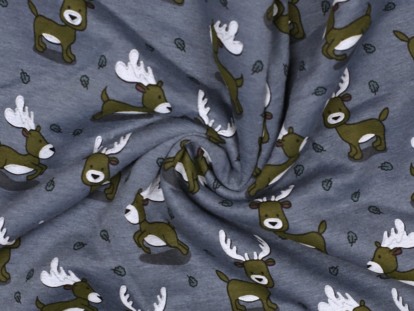 Alpenfleece - Hirsch - blau meliert