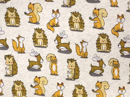 Alpine fleece - forest animals - natural mottled