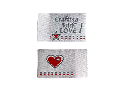 Woven label - HANDMADE, olive