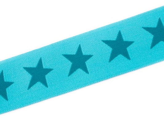 band-gummi-gummiband-sterne-40-mm-aqua-petrol