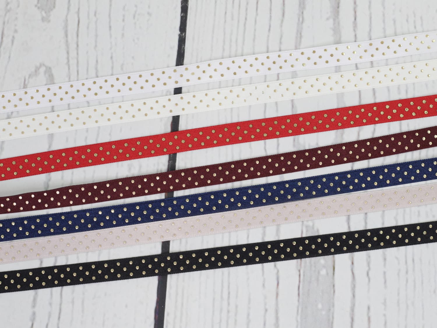 band-satinband-satin-zierband-borte-tupfen-punkte-dots-gold-verschiedene-farben