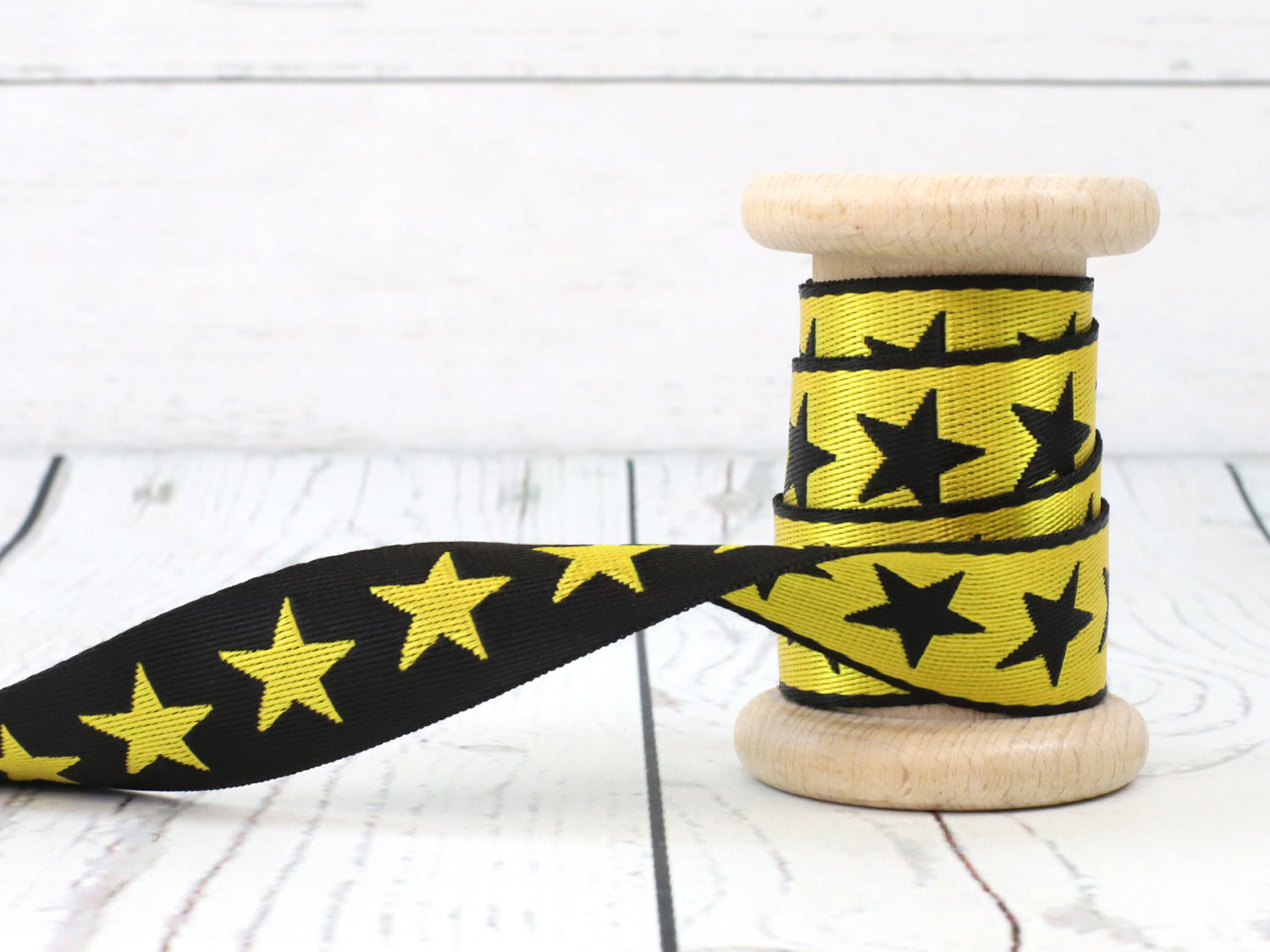 band-zierband-dekoband-sterne-gold-schwarz