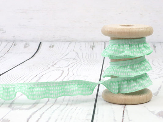 band-zierband-rueschen-gummi-mint-weiss