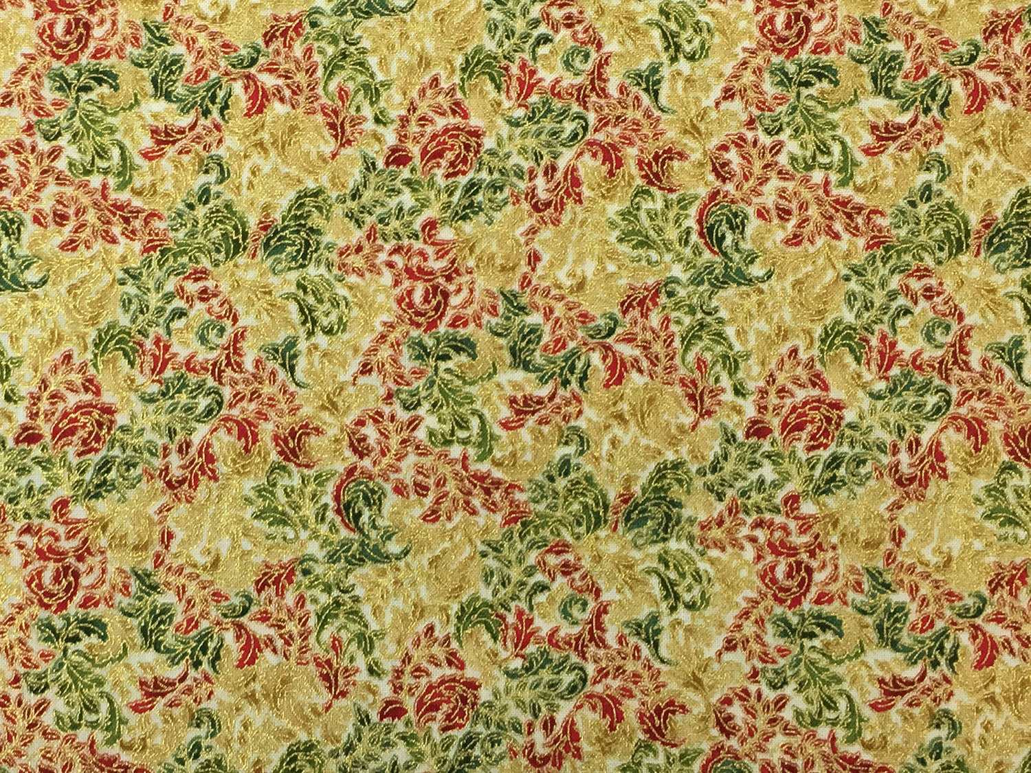 baumwolle-stoff-Golden-christmas-leaves