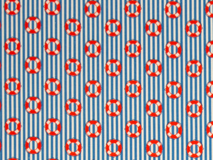 Canvas Stoff - Heiner - Rettungsring, türkisblau