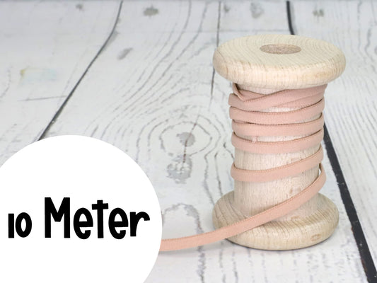 10 METER Gummiband - Rundelastik 5mm - beige
