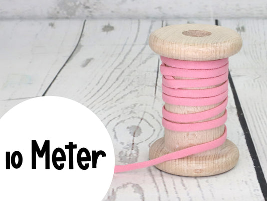10 METER Gummiband - Rundelastik 5mm - rosa