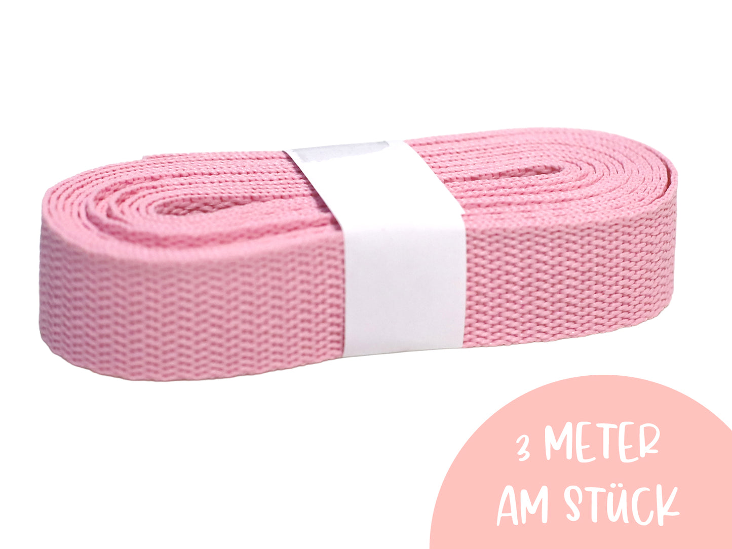3 Meter Gurtband - 20mm - hellrosa