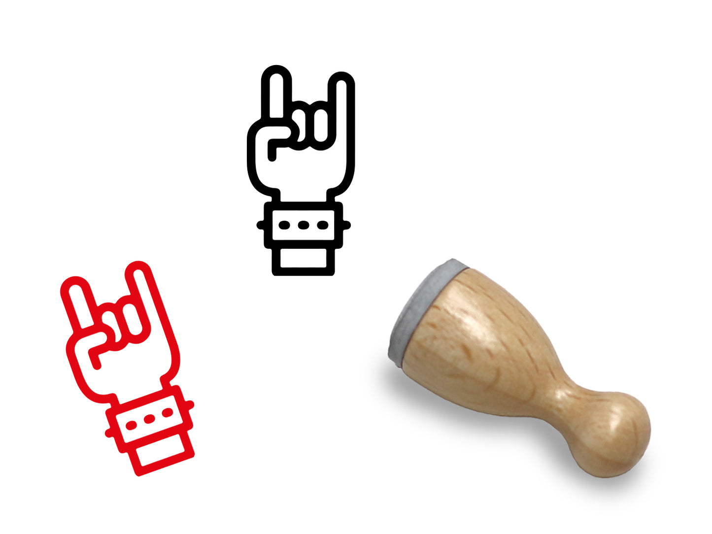 Mini Holzstempel - Rock Hand