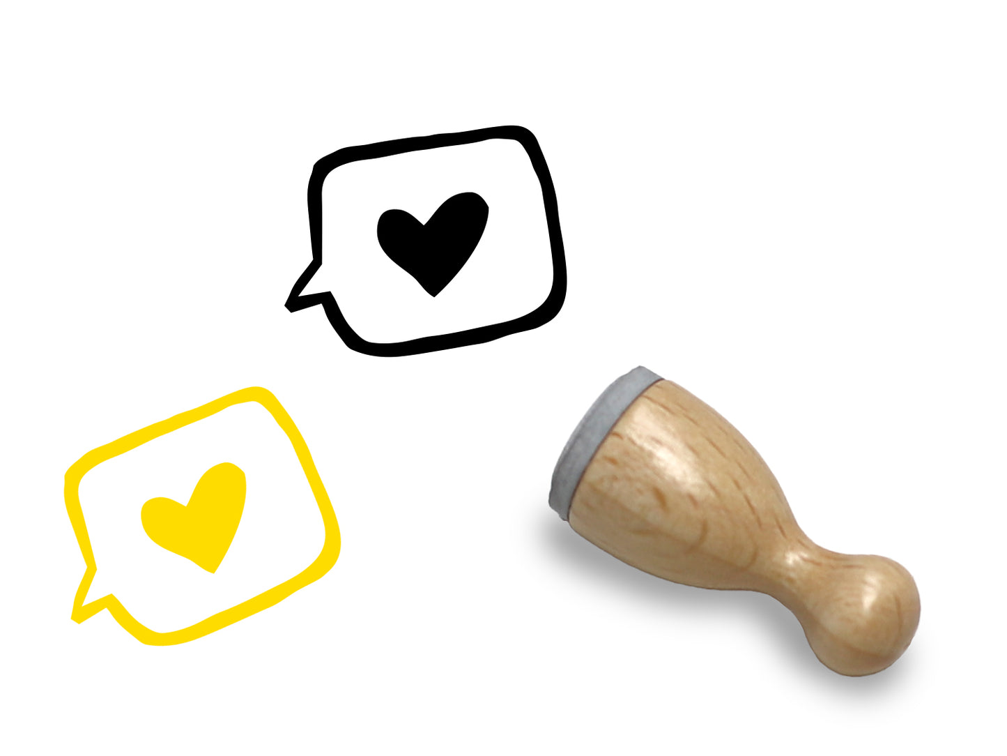 Mini Holzstempel - Herz Sprechblase