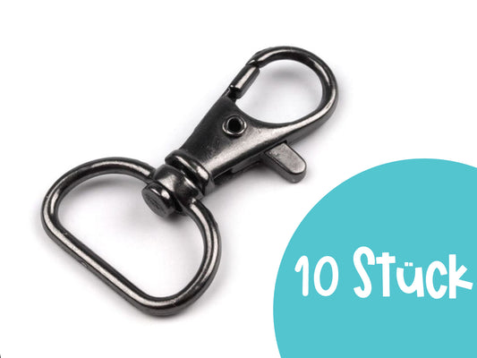 10 pieces - carabiner 18 mm - anthracite